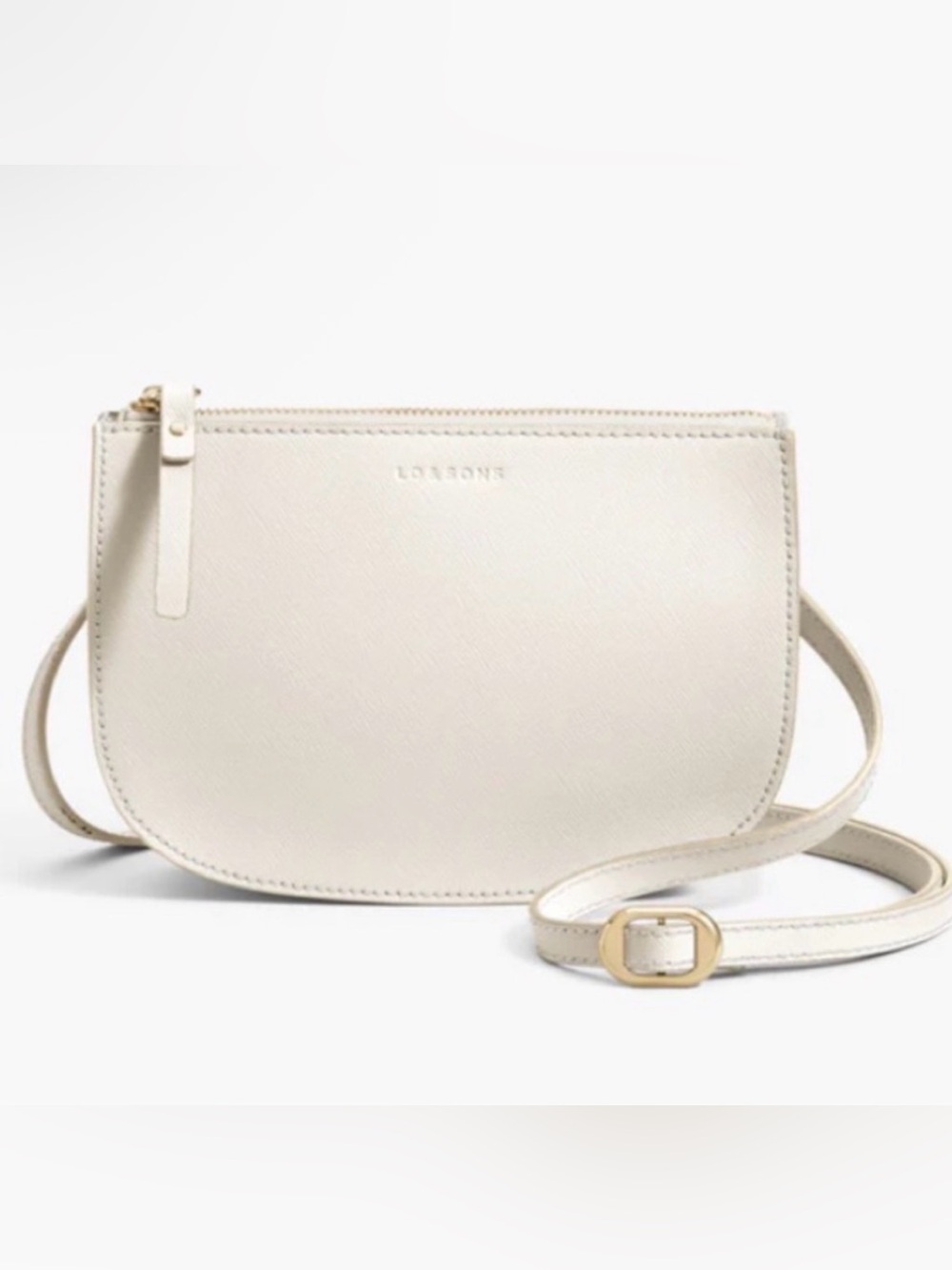 LO & SONS Cream Napa leather Waverly 2 Large convertible Crossbody/belt bag